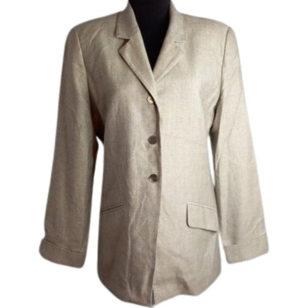 Burberry's Jacket 8 Wool Silk Blend Shoulder Pads Vintage